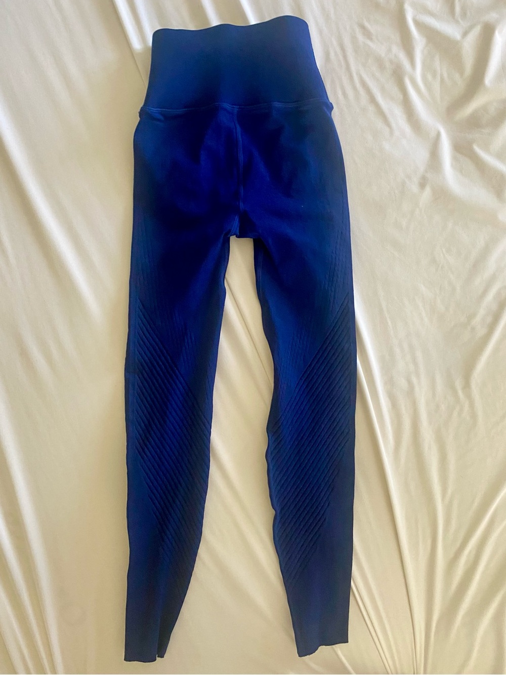 Fabletics SculptKnit Deep Blue Leggings with matching zipper Jacket